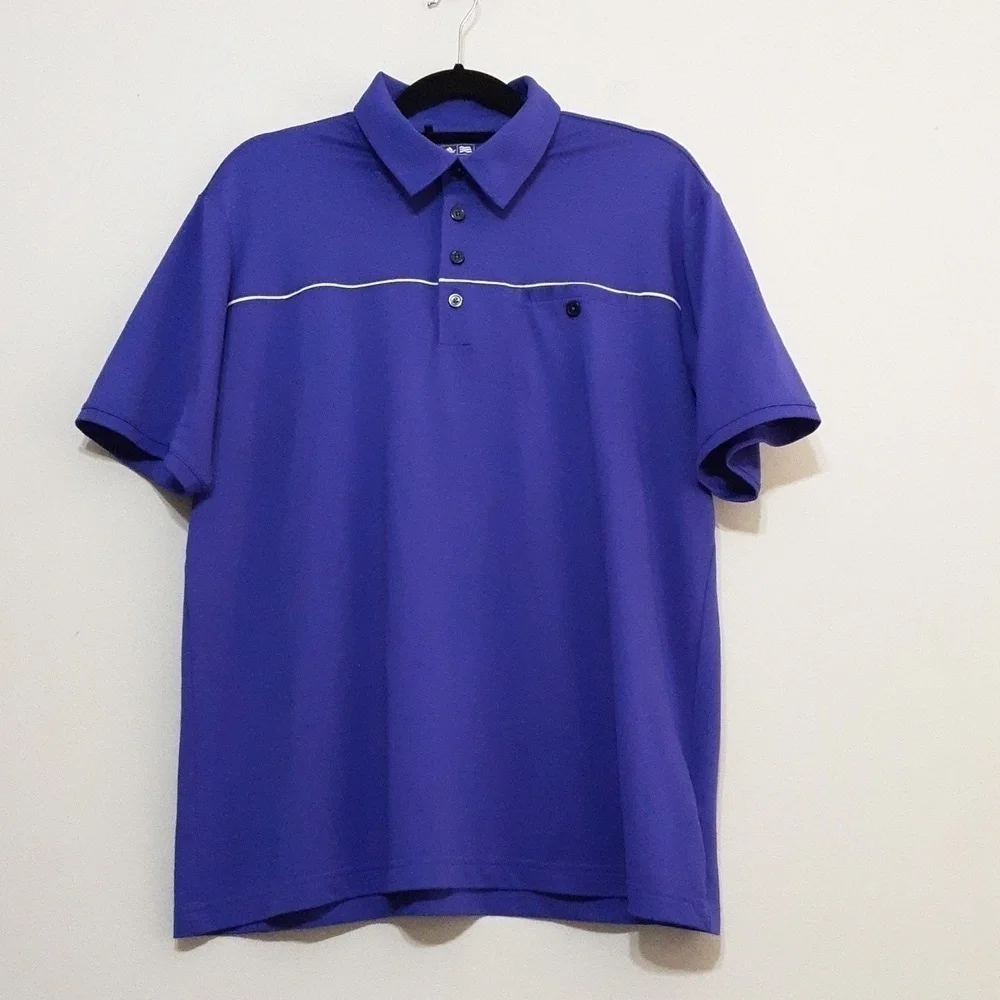 Adidas Golf polo shirt mens L short sleeves vintage y2k Purple Training